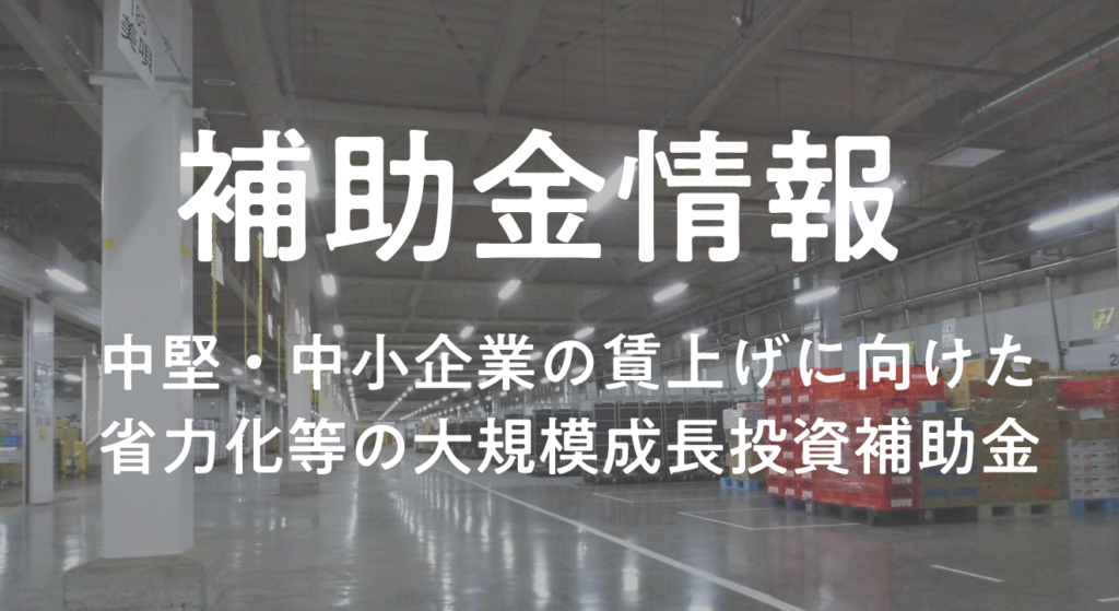 中堅・中小企業の賃上げに向けた省力化などの大規模成長投資補助